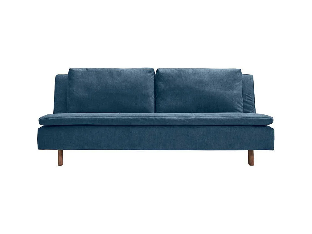 Funktions Sofa blau mit Rücken Klappmechanik 205 cm breit
