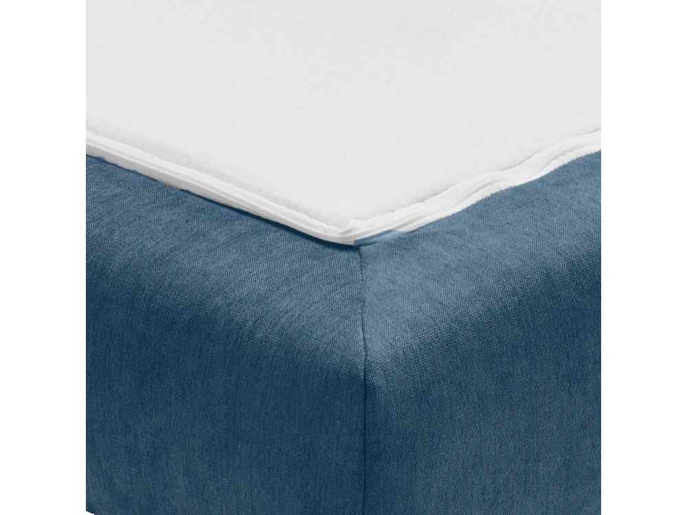 Funktions Sofa blau mit Rücken Klappmechanik 205 cm breit