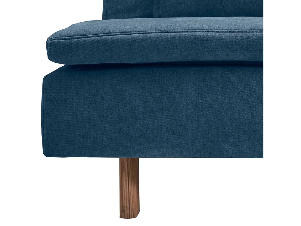 Funktions Sofa blau mit Rücken Klappmechanik 205 cm breit