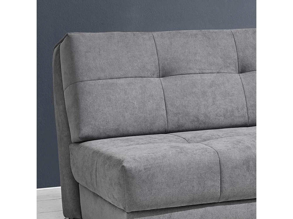 Bettsofa in Grau Microvelour 110 cm tief