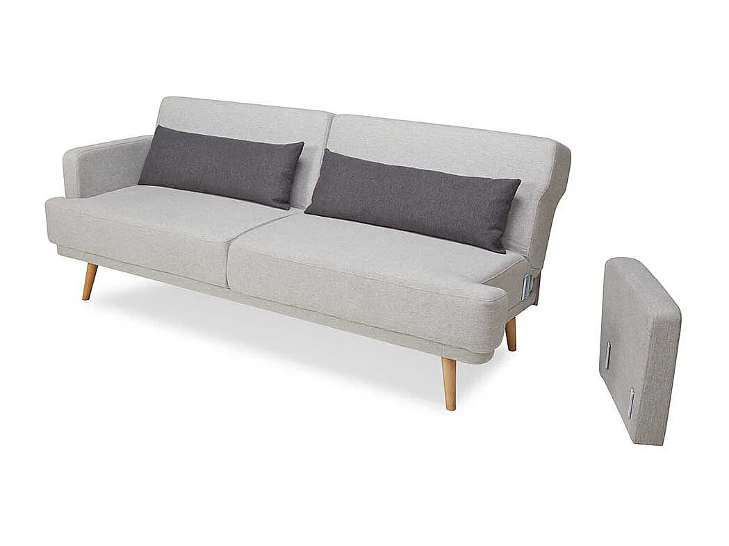 Schlafsofa mit Rücken Klappmechanik Fußgestell aus Holz