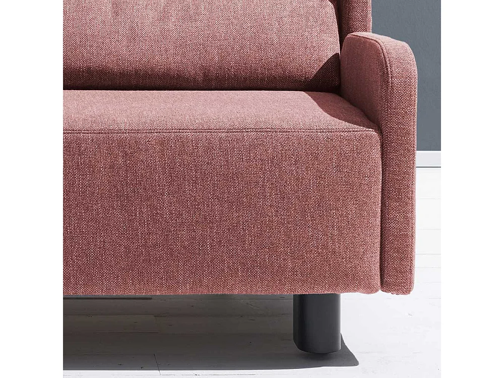 Klappcouch in Rosa Webstoff Made in Germany