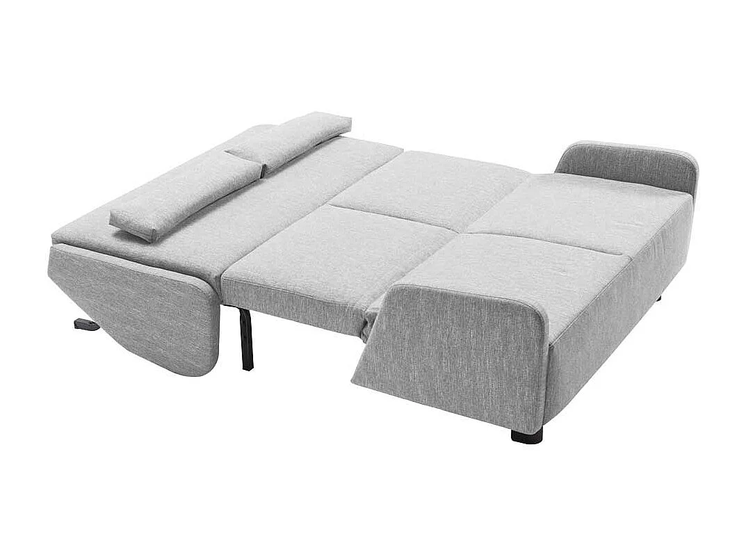 Zweisitzer Schlafsofa in Hellgrau Webstoff Made in Germany