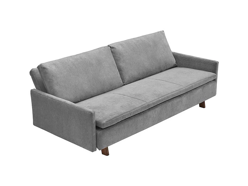 Verwandlungssofa grau modern aus Microvelour Armlehnen