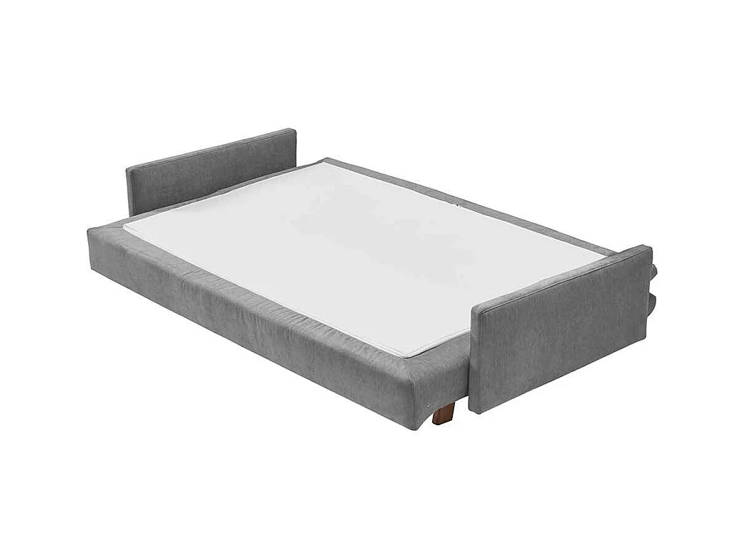 Verwandlungssofa grau modern aus Microvelour Armlehnen