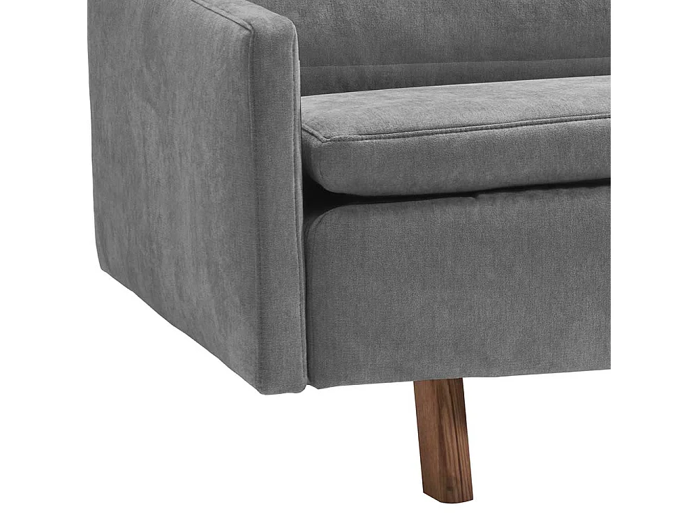 Verwandlungssofa grau modern aus Microvelour Armlehnen