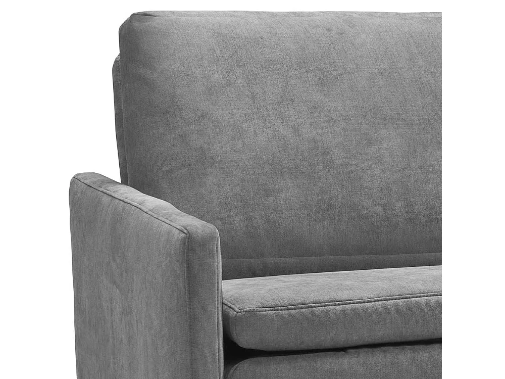 Verwandlungssofa grau modern aus Microvelour Armlehnen