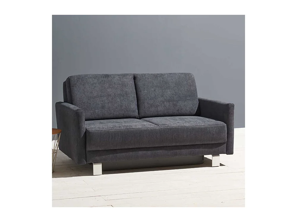 Ausziehsofa in Blaugrau Microvelour Made in Germany
