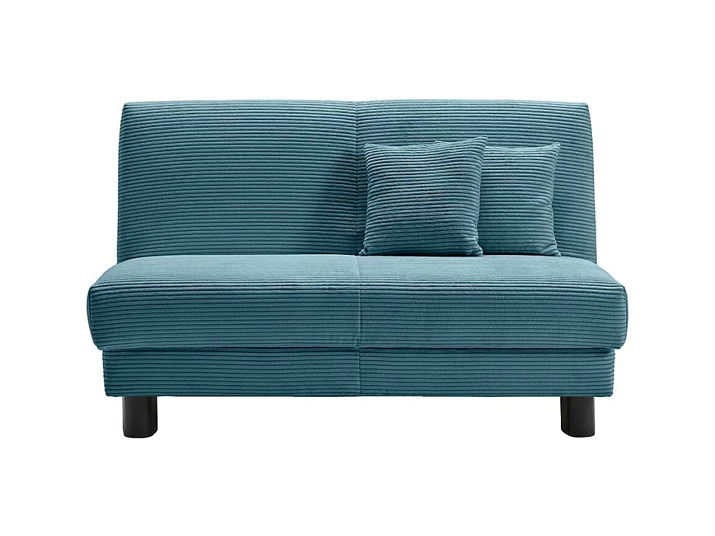 Ausziehsofa Cord in Petrol Untergestell aus Metall