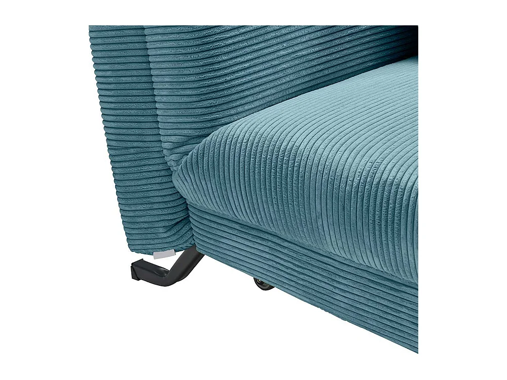 Ausziehsofa Cord in Petrol Untergestell aus Metall