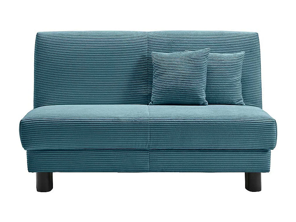 Ausziehsofa Cord in Petrol Untergestell aus Metall