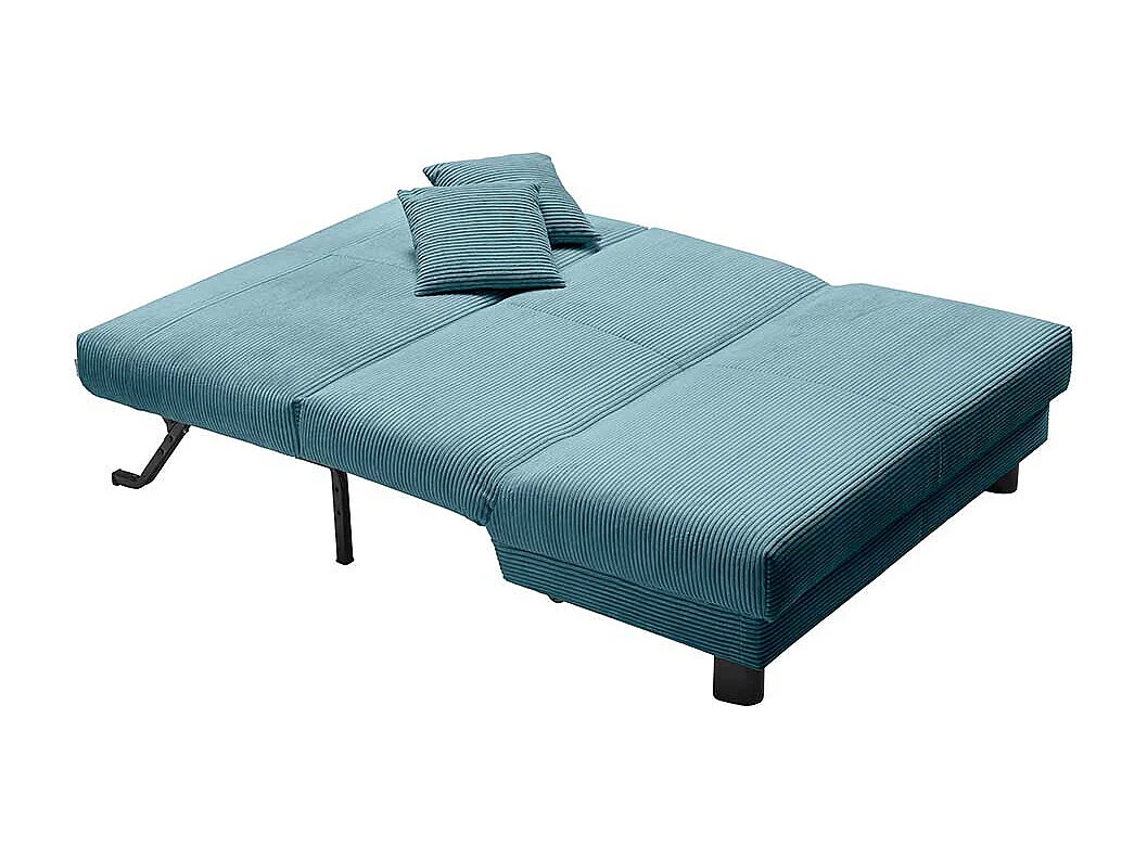 Ausziehsofa Cord in Petrol Untergestell aus Metall