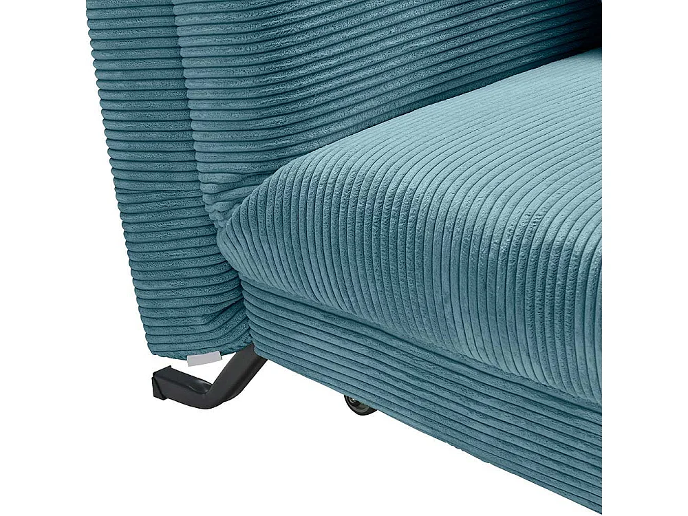 Ausziehsofa Cord in Petrol Untergestell aus Metall