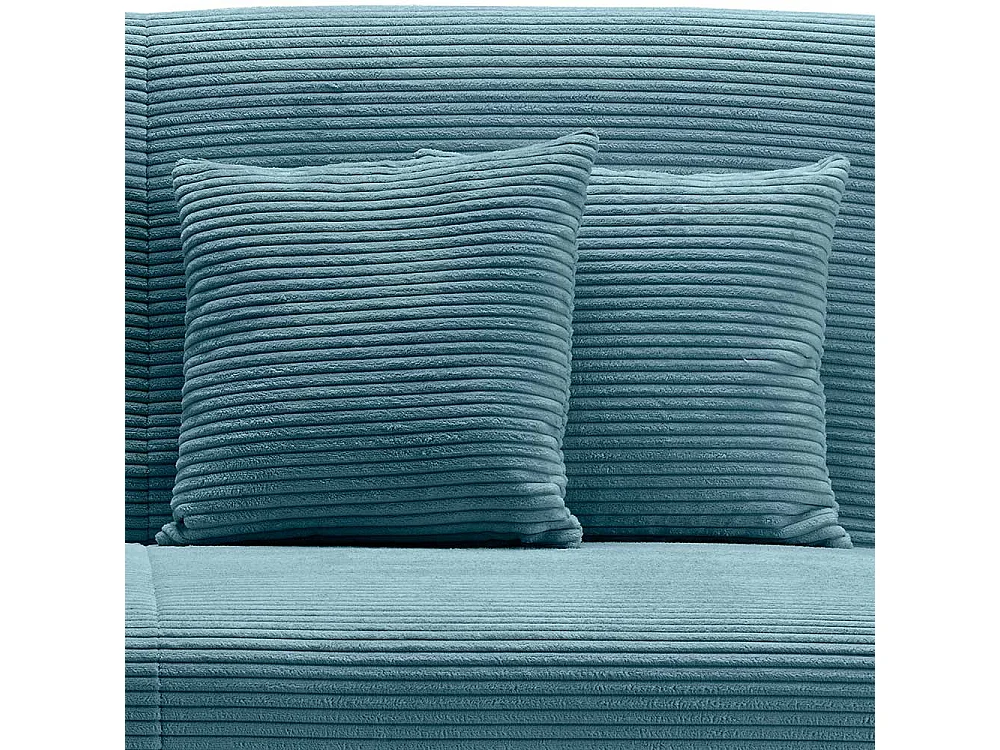 Ausziehsofa Cord in Petrol Untergestell aus Metall