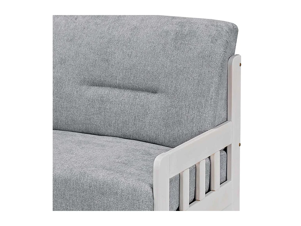 2er Ausziehsofa in Grau und Weiß Landhausstil