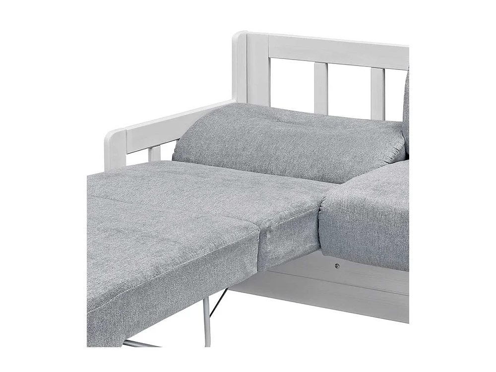 2er Ausziehsofa in Grau und Weiß Landhausstil