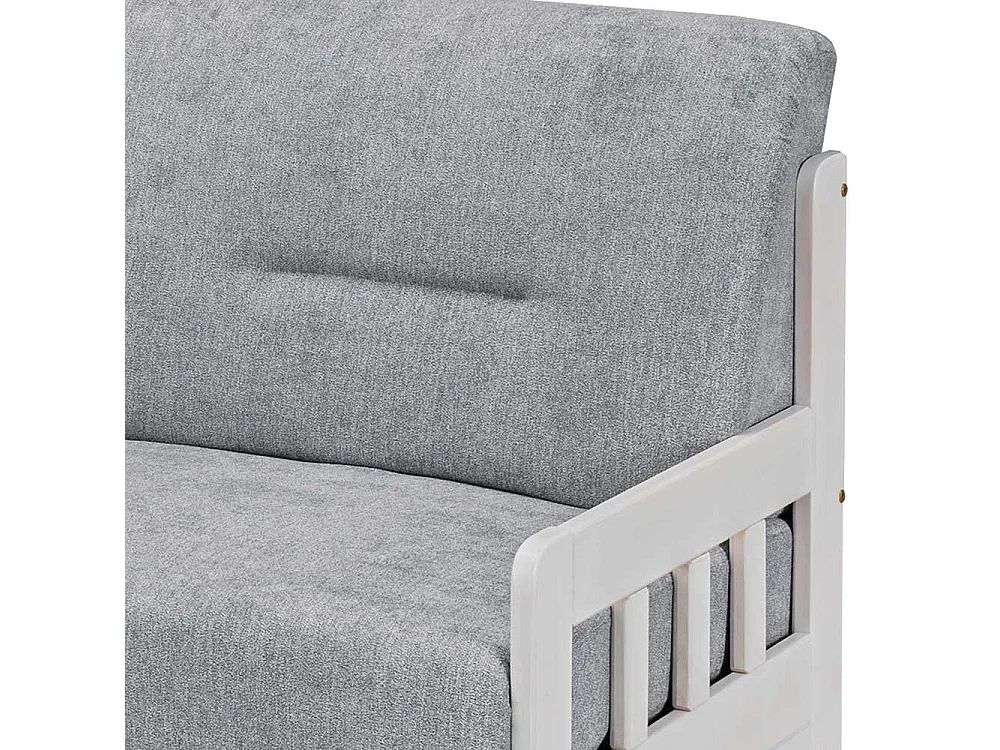 2er Ausziehsofa in Grau und Weiß Landhausstil