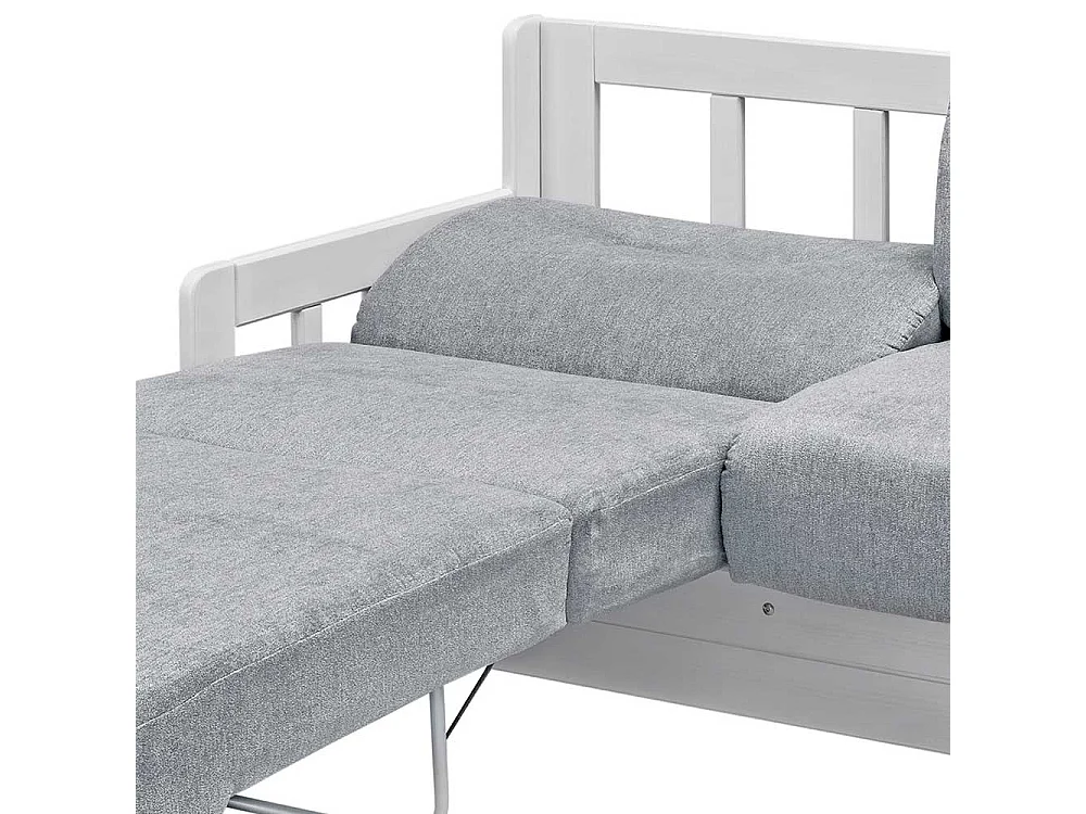 2er Ausziehsofa in Grau und Weiß Landhausstil