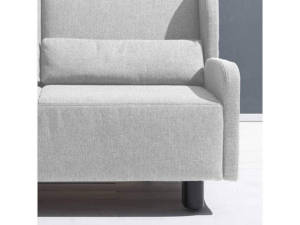 Zweisitzer Schlafsofa in Hellgrau Webstoff Made in Germany