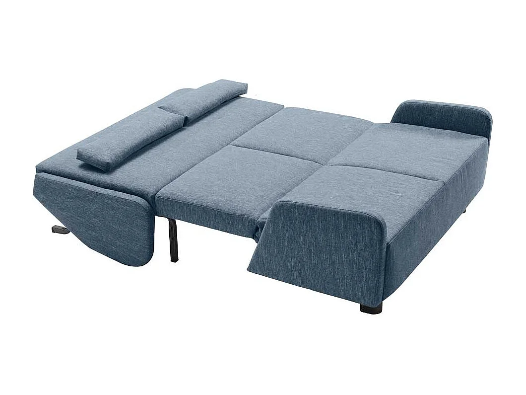 Zweier Sofa in Blau Webstoff Schlaffunktion