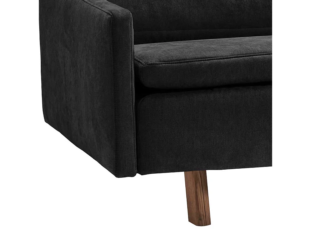 Kippsofa modern in Schwarz und Eichefarben Armlehnen