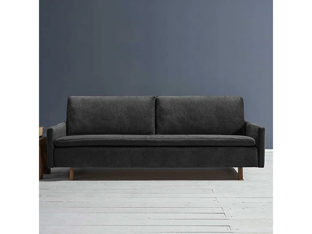 Kippsofa modern in Schwarz und Eichefarben Armlehnen