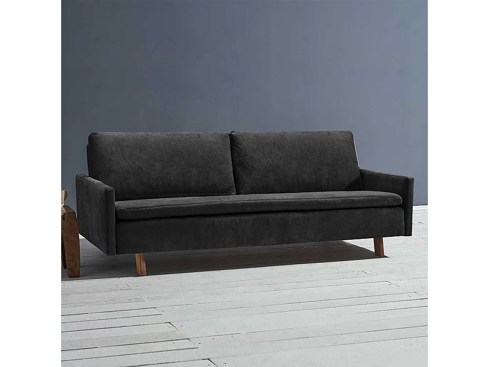 Kippsofa modern in Schwarz und Eichefarben Armlehnen