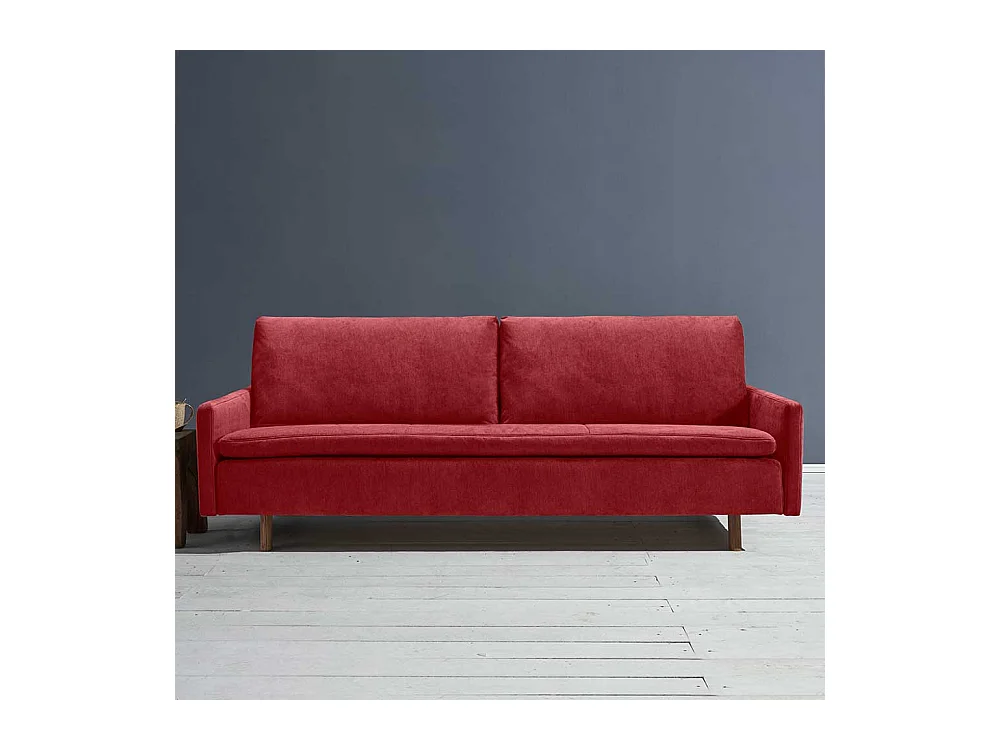 Kippsofa mit Armlehnen in Dunkelrot Eichefarben