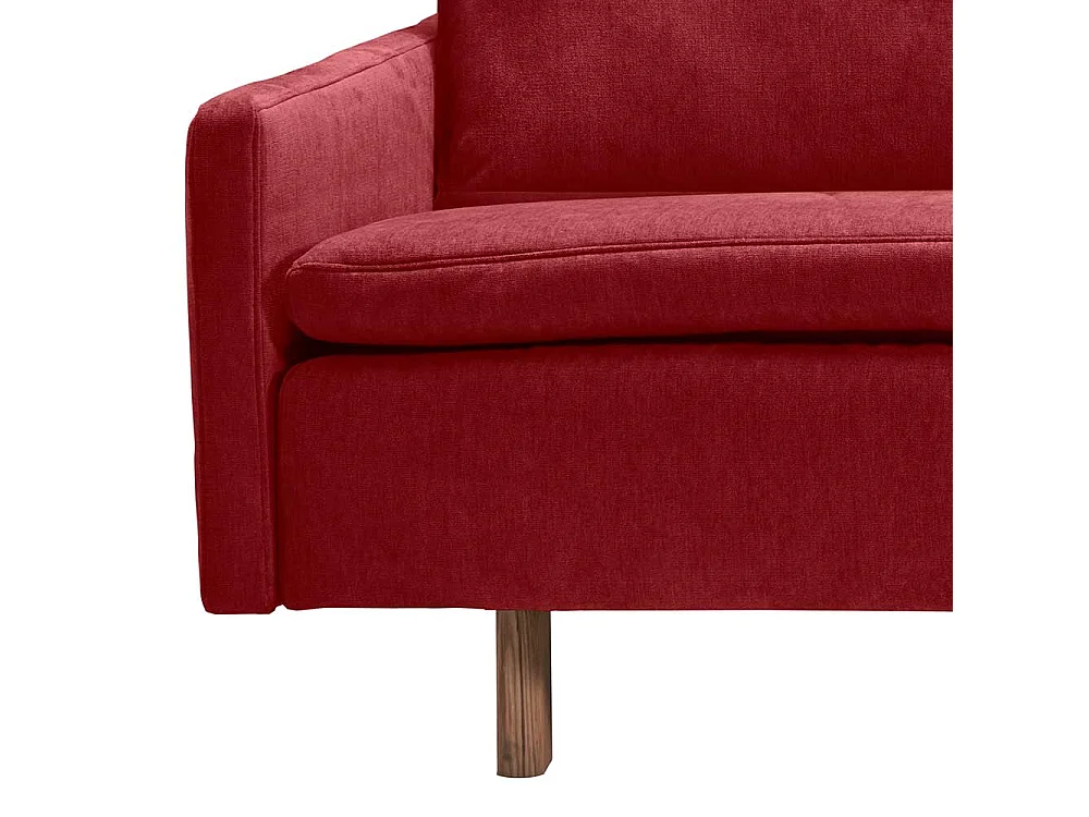 Kippsofa mit Armlehnen in Dunkelrot Eichefarben