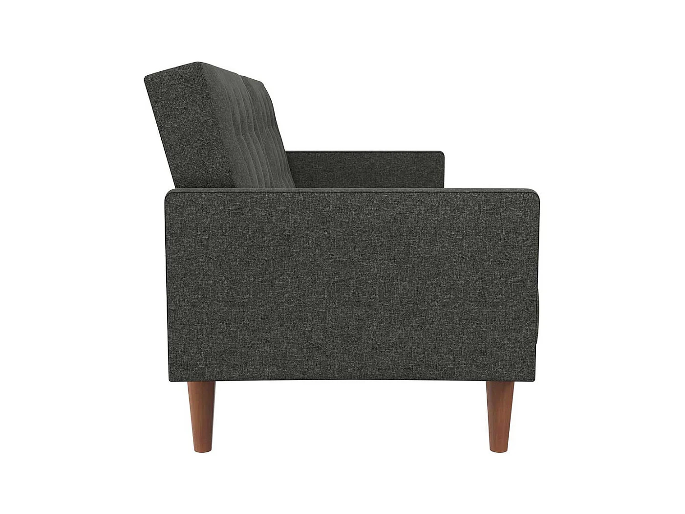 Bettcouch Retro Stil in Grau Stoff Rücken Klappmechanik