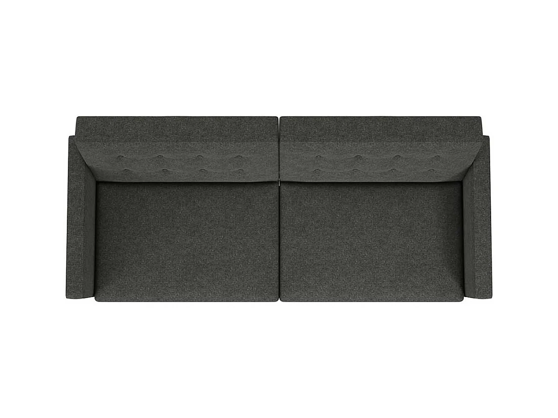 Bettcouch Retro Stil in Grau Stoff Rücken Klappmechanik