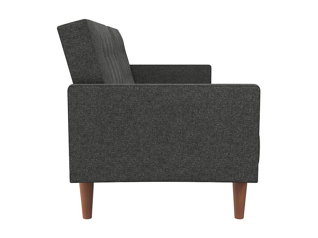 Bettcouch Retro Stil in Grau Stoff Rücken Klappmechanik