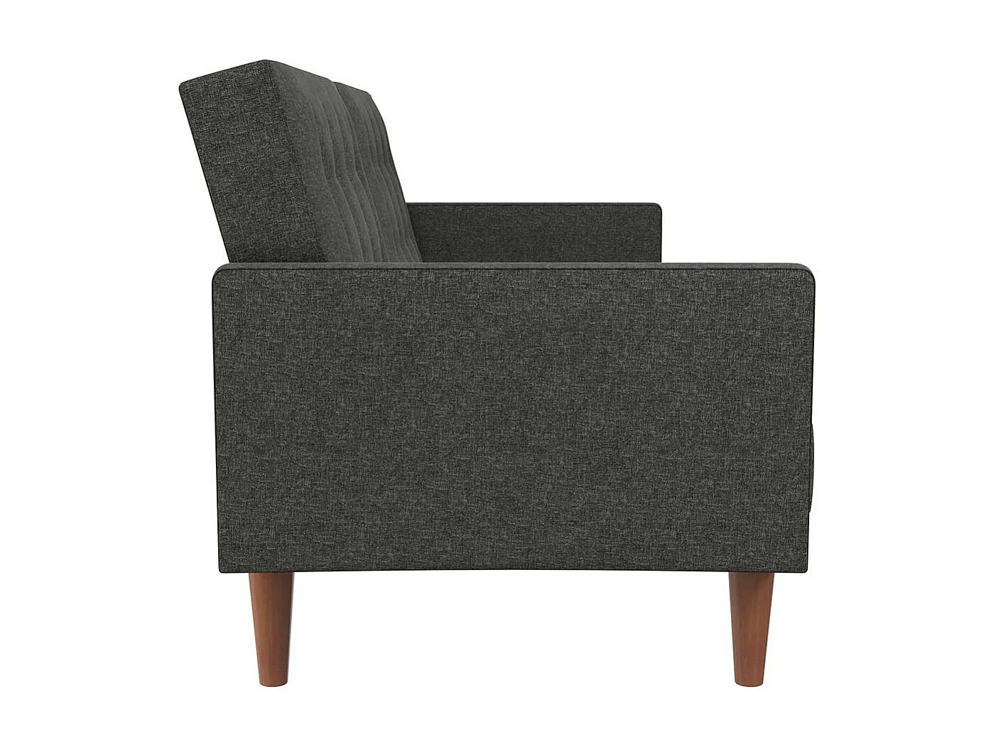 Bettcouch Retro Stil in Grau Stoff Rücken Klappmechanik