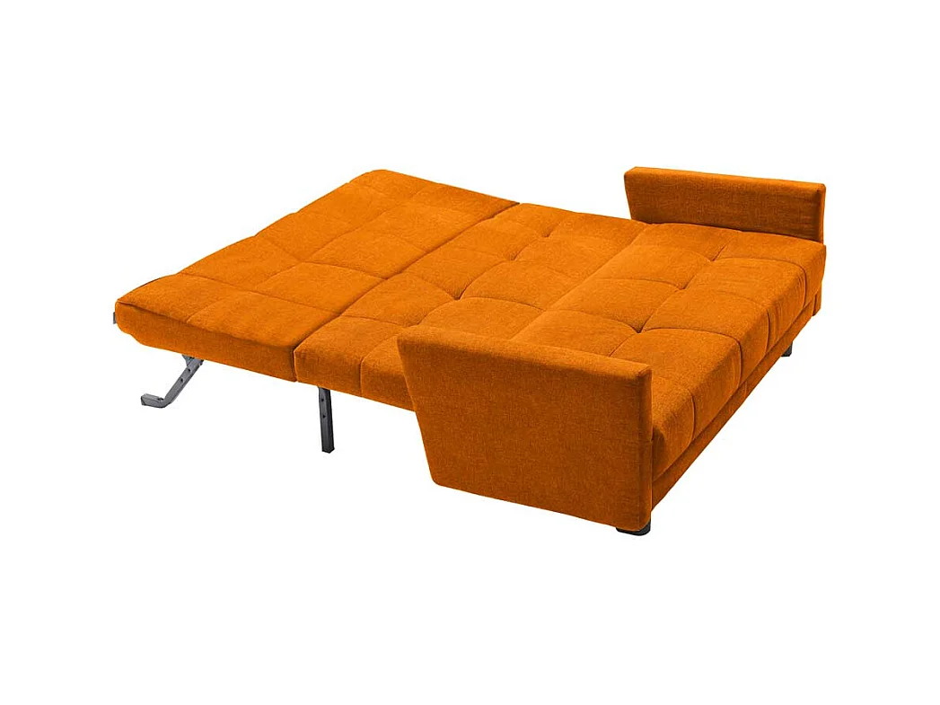 Design Sofa in Gelb Flachgewebe Schlaffunktion