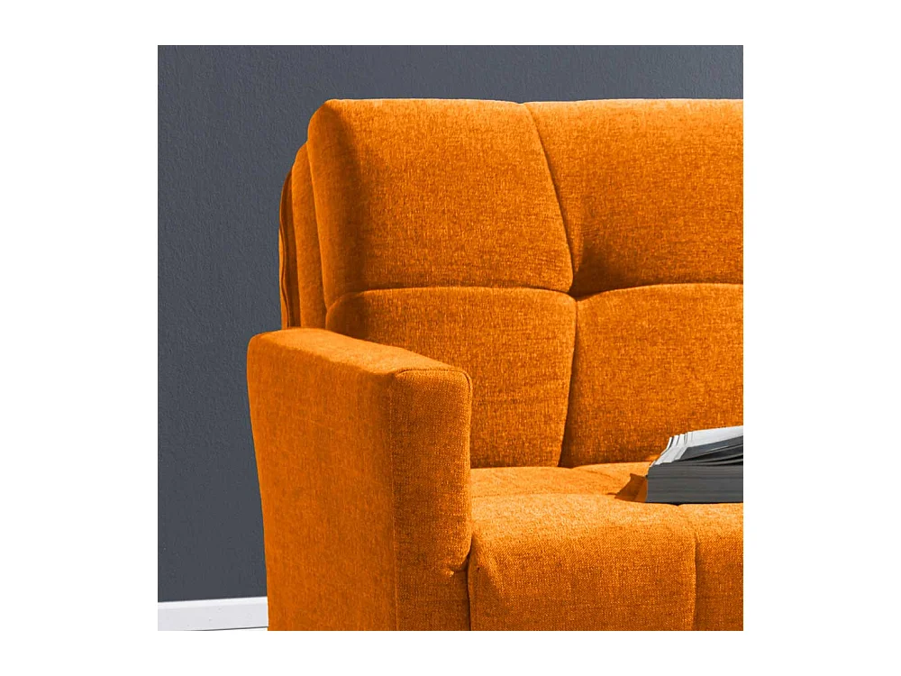 Design Sofa in Gelb Flachgewebe Schlaffunktion