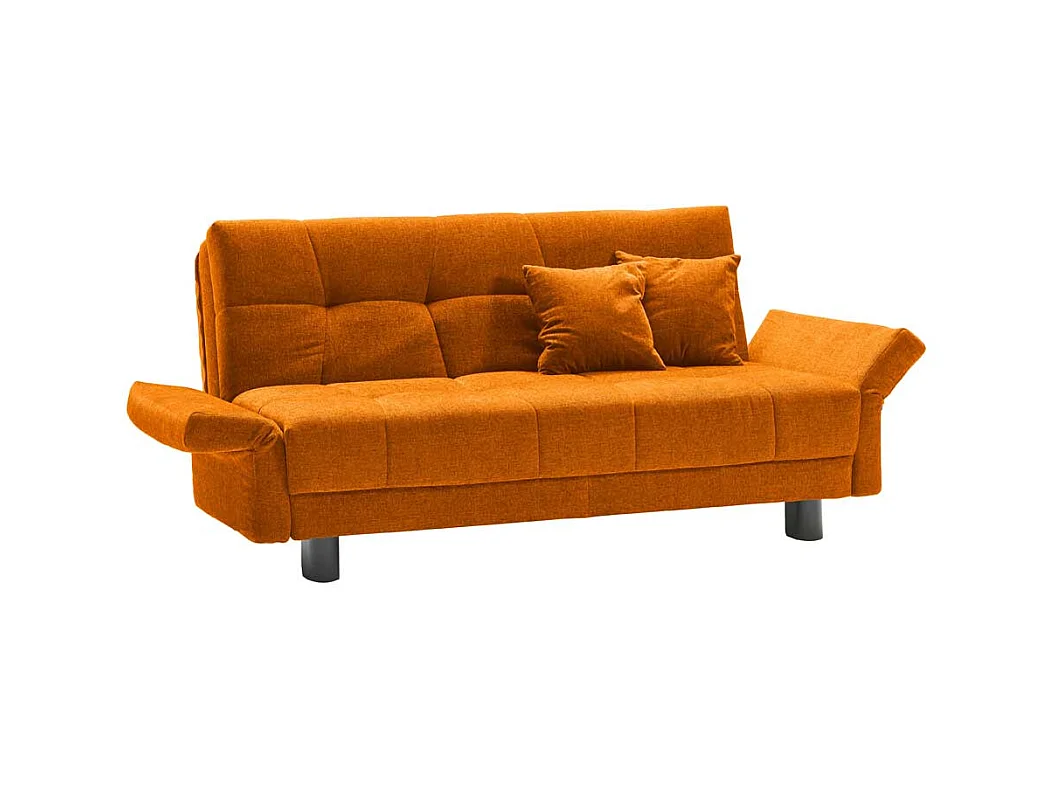 Design Sofa in Gelb Flachgewebe Schlaffunktion