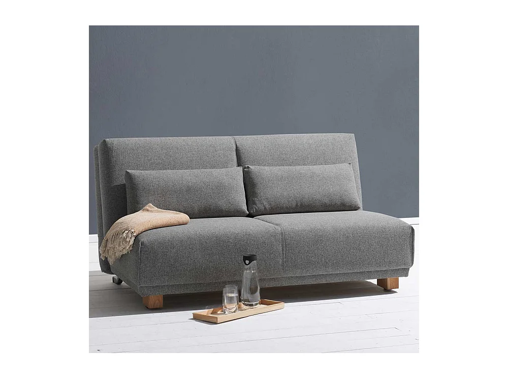 Schlafcouch in Grau Stoff 85 cm hoch