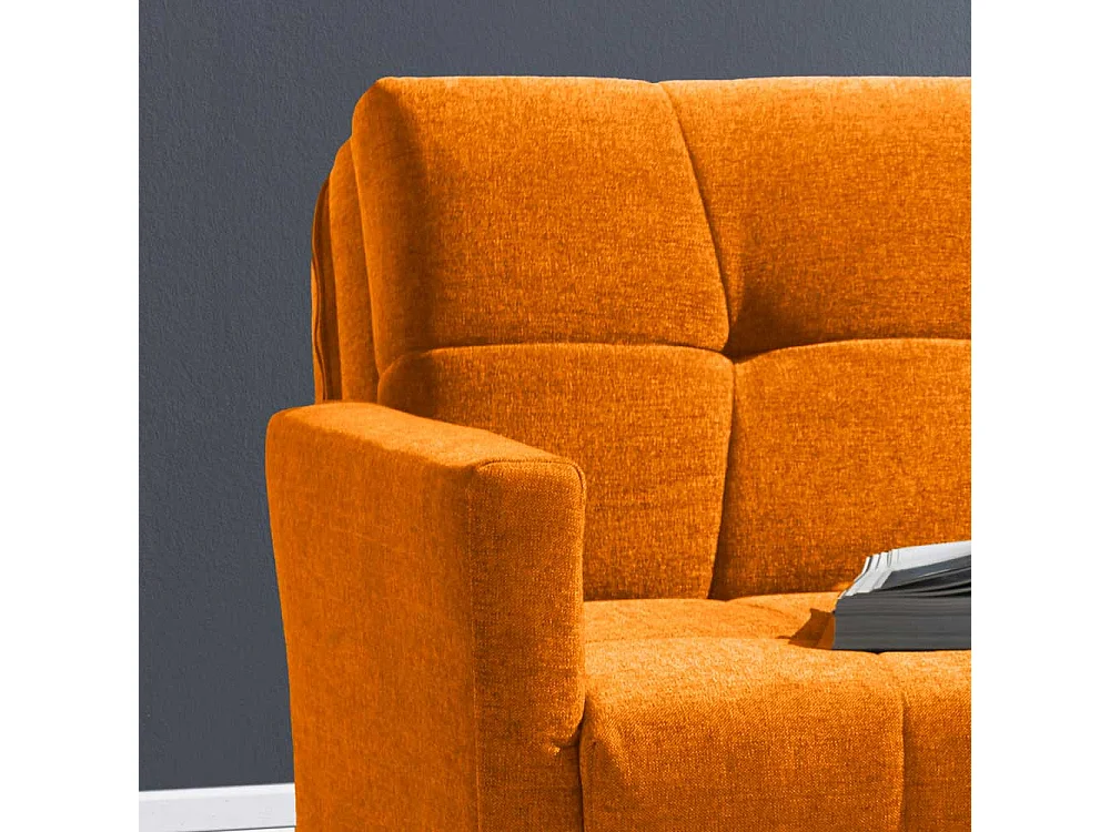 Design Sofa in Gelb Flachgewebe Schlaffunktion