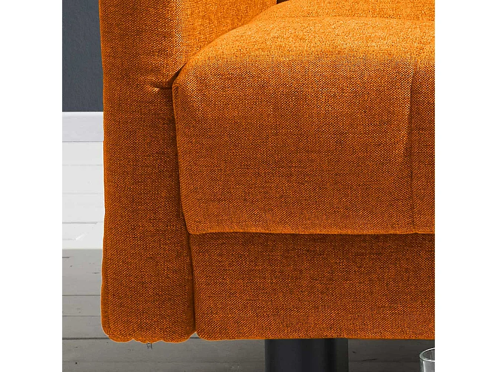 Design Sofa in Gelb Flachgewebe Schlaffunktion