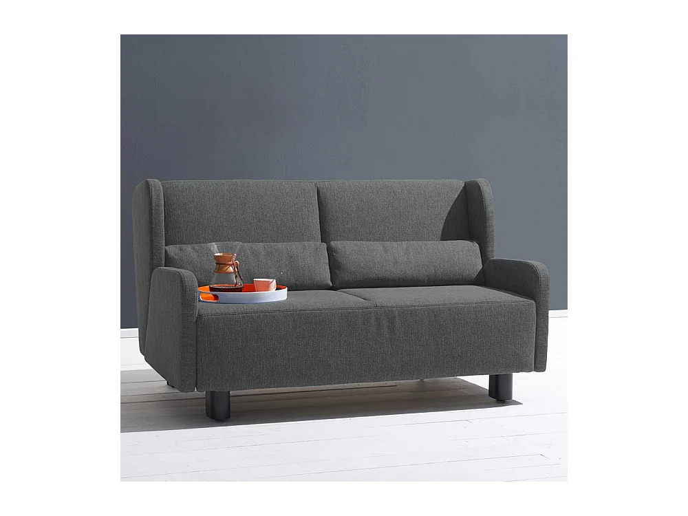 Bettsofa in Dunkelgrau Webstoff Made in Germany