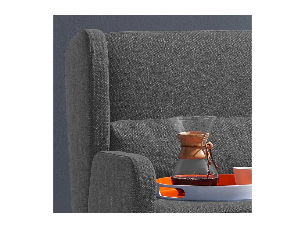 Bettsofa in Dunkelgrau Webstoff Made in Germany