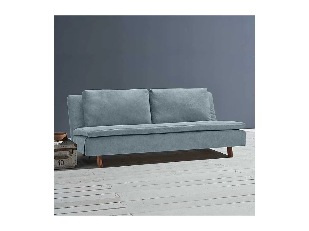 Liegesofa Hellblau mit Rücken Klappmechanik 205 cm breit