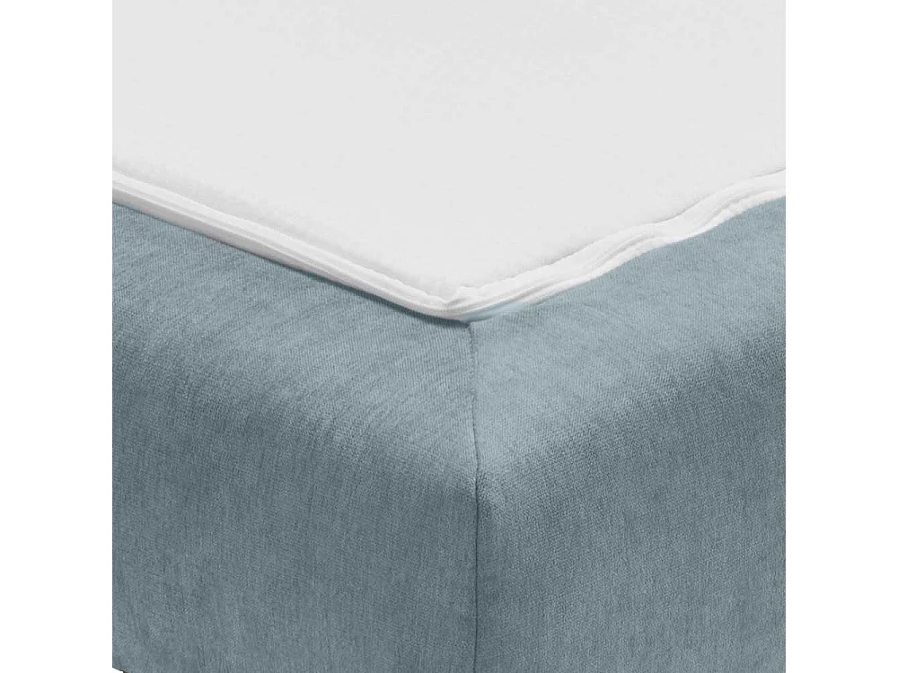 Liegesofa Hellblau mit Rücken Klappmechanik 205 cm breit