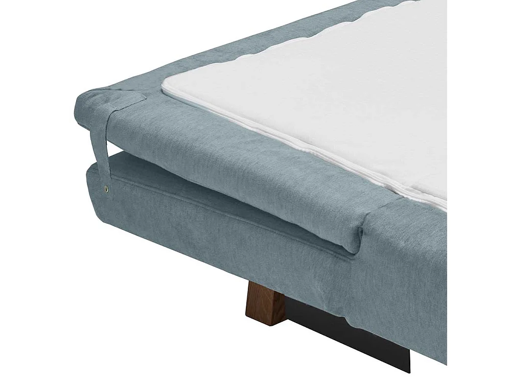 Liegesofa Hellblau mit Rücken Klappmechanik 205 cm breit