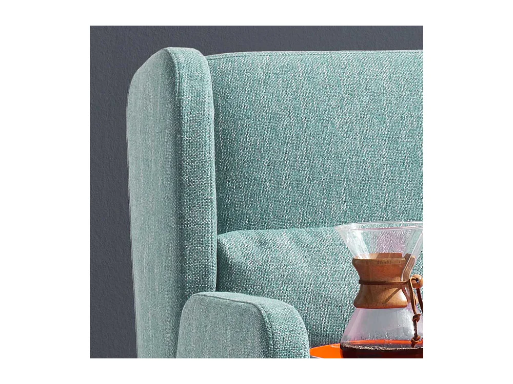 Schlafcouch in Petrol Webstoff modern