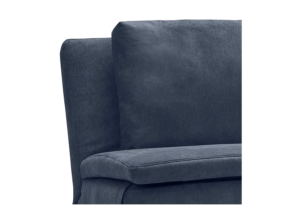 Bettsofa dunkelblau modern aus Microvelour Rücken Klappmechanik