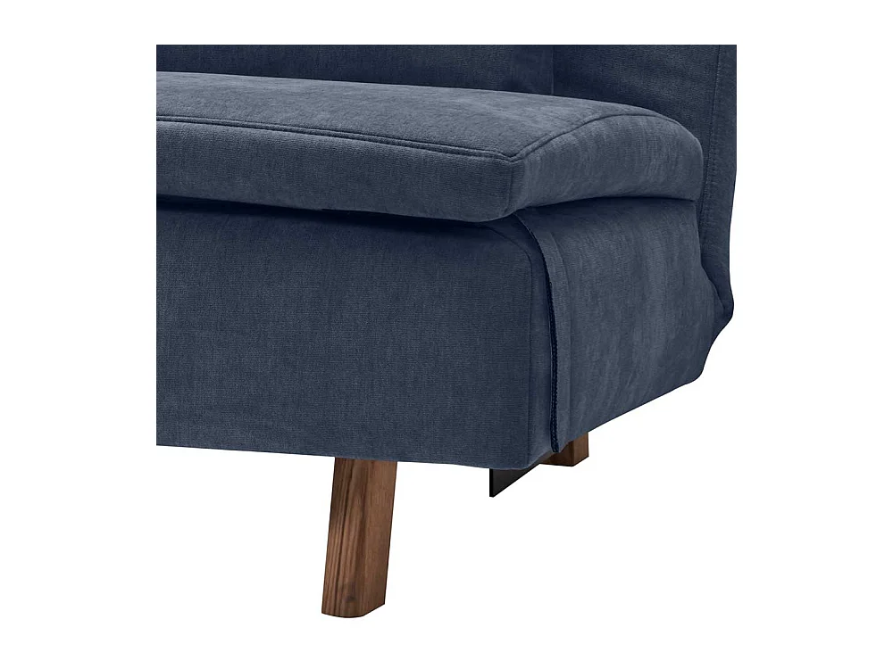 Bettsofa dunkelblau modern aus Microvelour Rücken Klappmechanik