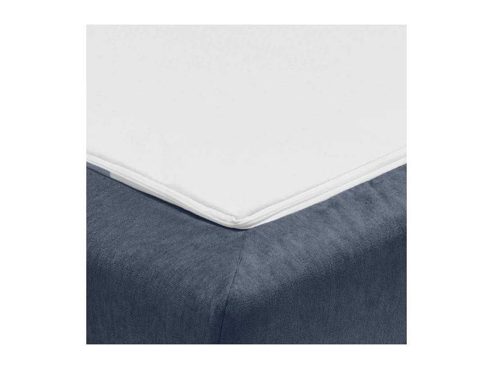 Bettsofa dunkelblau modern aus Microvelour Rücken Klappmechanik