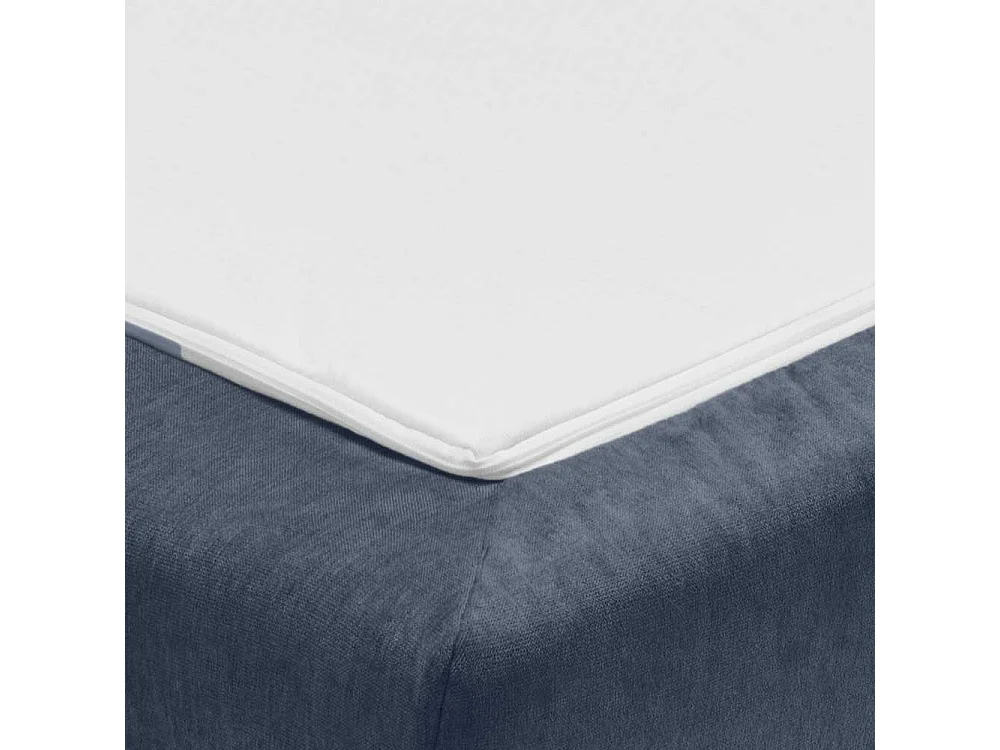 Bettsofa dunkelblau modern aus Microvelour Rücken Klappmechanik