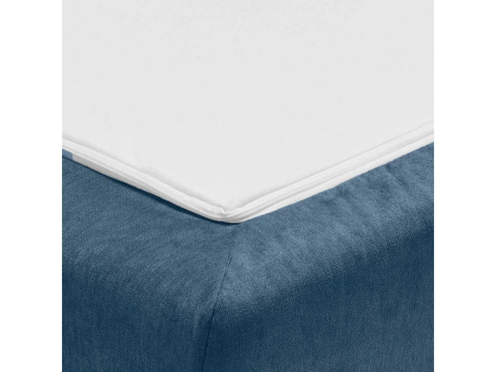 Bettcouch blau modern mit Rücken Klappmechanik 220 cm breit